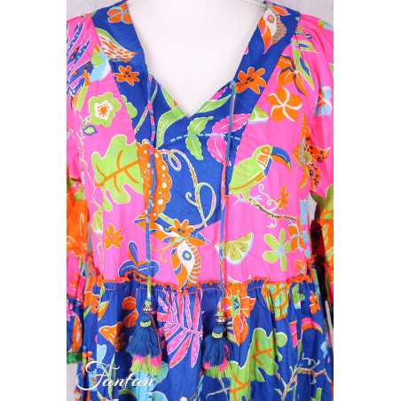 Orientique Robe Miraflores Frill sleeves Layers Mix