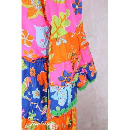 Orientique Robe Miraflores Frill sleeves Layers Mix