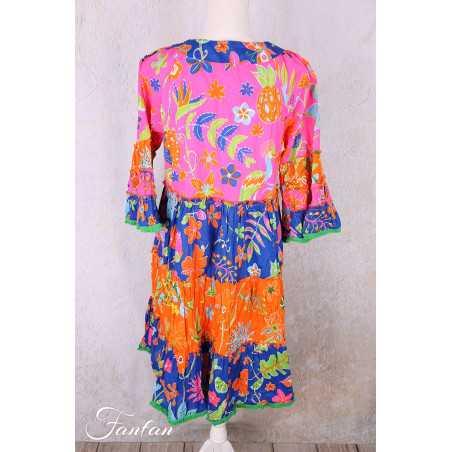 Orientique Robe Miraflores Frill sleeves Layers Mix