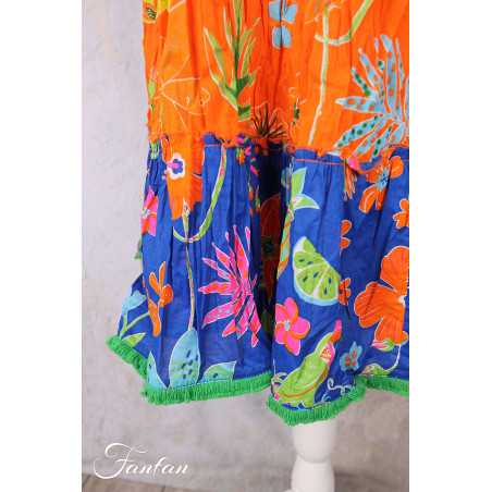 Orientique Robe Miraflores Frill sleeves Layers Mix