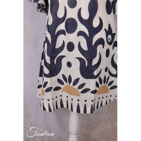 Orientique Robe Nazca 40192 Contemporary Frill sleeves