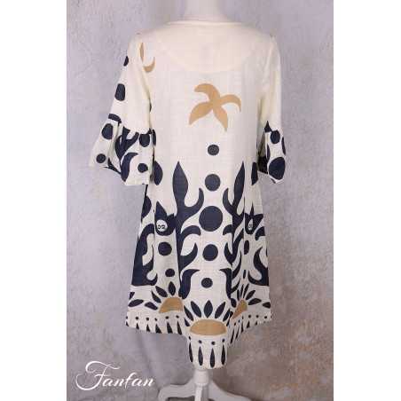 Orientique Robe Nazca 40192 Contemporary Frill sleeves
