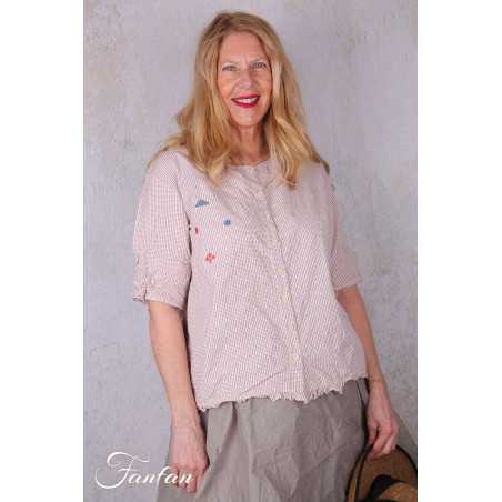 Ewa i walla Blouse Rachelle 44198 Original checked cotton
