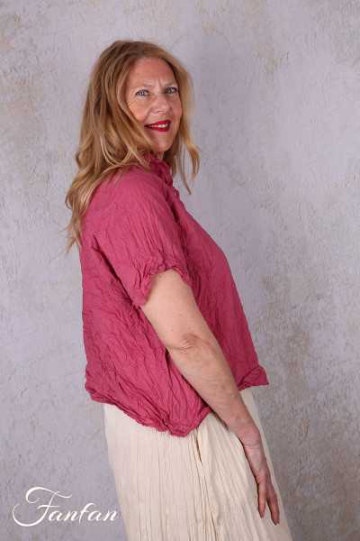 Privatsachen Blouse Applikleid Magnolia en coton égyptien froissé