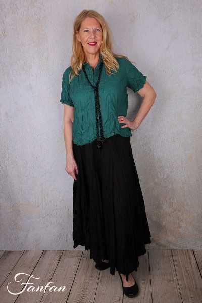 Privatsachen Blouse Applikleid Jade en coton égyptien froissé