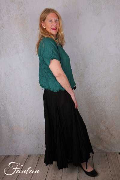 Privatsachen Blouse Applikleid Jade en coton égyptien froissé