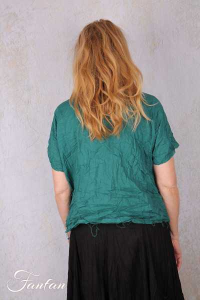 Privatsachen Blouse Applikleid Jade en coton égyptien froissé