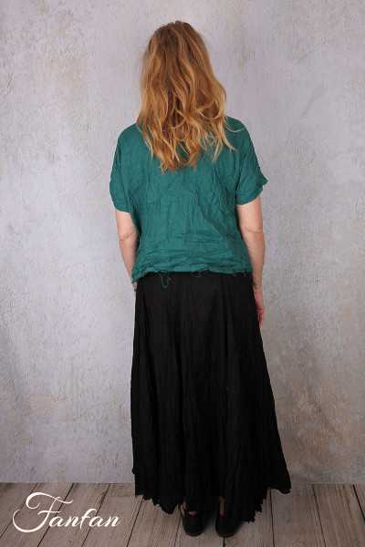 Privatsachen Blouse Applikleid Jade en coton égyptien froissé