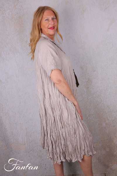 Privatsachen Robe en coton égyptien froissé Kleiderhei Kiesel