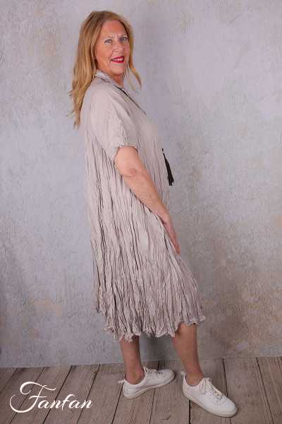 Privatsachen Robe en coton égyptien froissé Kleiderhei Kiesel