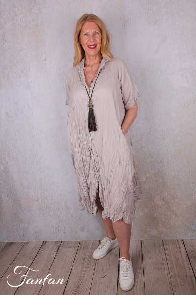 Privatsachen Robe en coton égyptien froissé Kleiderhei Kiesel