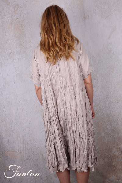Privatsachen Robe en coton égyptien froissé Kleiderhei Kiesel