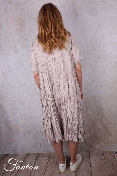 Privatsachen Robe en coton égyptien froissé Kleiderhei Kiesel