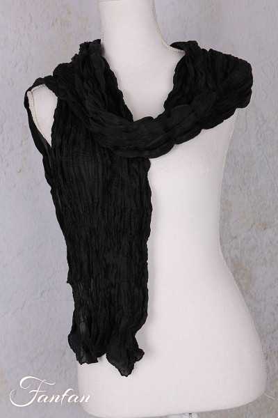 Privatsachen Foulard Crash en soie plissée Kaviar