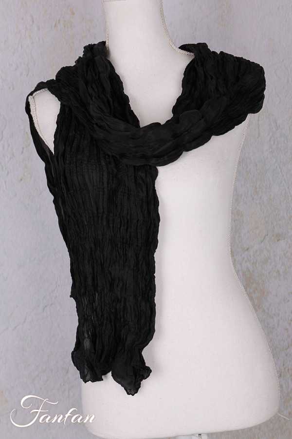 Privatsachen Foulard Crash en soie plissée Kaviar