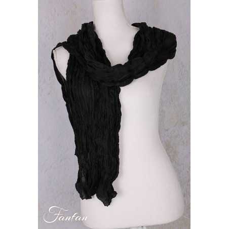 Privatsachen Foulard Crash en soie plissée Kaviar