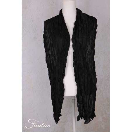 Privatsachen Foulard Crash en soie plissée Kaviar