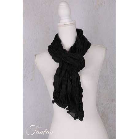 Privatsachen Foulard Crash en soie plissée Kaviar