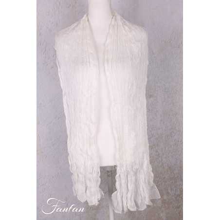 Privatsachen Foulard Crash en soie plissée Schnee