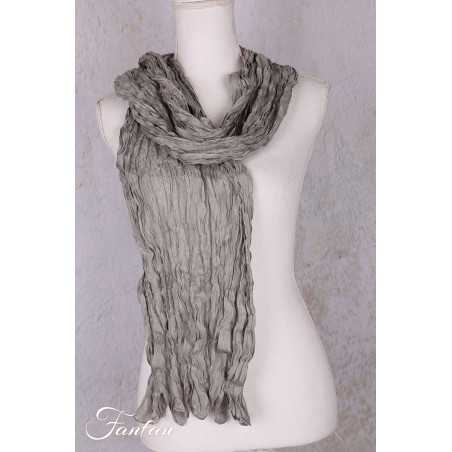 Privatsachen Foulard Crash en soie plissée Salbei