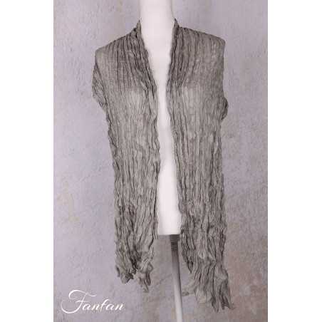 Privatsachen Foulard Crash en soie plissée Salbei