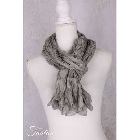 Privatsachen Foulard Crash en soie plissée Salbei