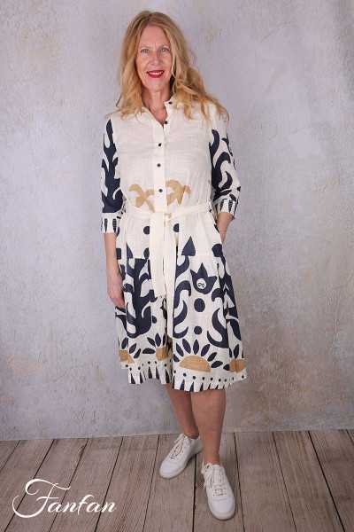 Orientique Robe Nazca 40194 Tie Waist Print