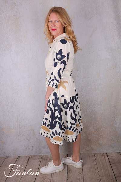 Orientique Robe Nazca 40194 Tie Waist Print