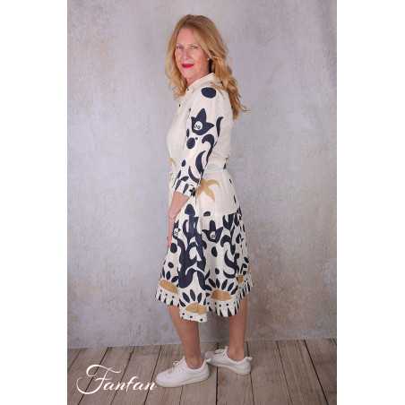 Orientique Robe Nazca 40194 Tie Waist Print