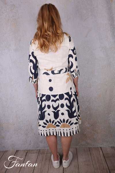 Orientique Robe Nazca 40194 Tie Waist Print