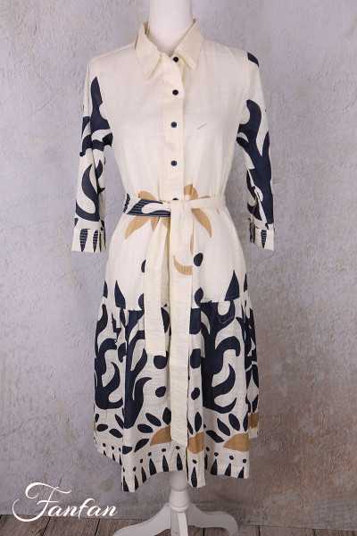 Orientique Robe Nazca 40194 Tie Waist Print