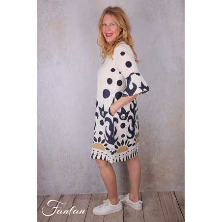 Orientique Robe Nazca 40192 Contemporary Frill sleeves
