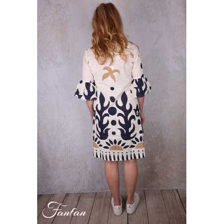 Orientique Robe Nazca 40192 Contemporary Frill sleeves