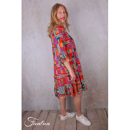 Orientique Robe Peru 71598 Layers Frill sleeves