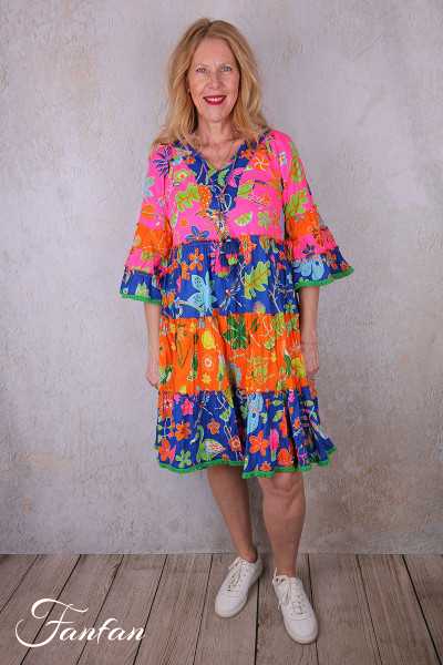 Orientique Robe Miraflores Frill sleeves Layers Mix