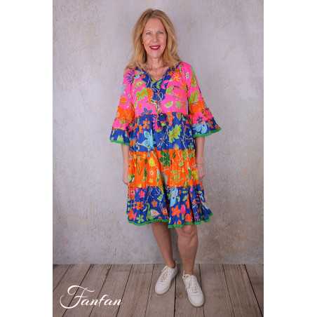 Orientique Robe Miraflores Frill sleeves Layers Mix