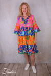 Orientique Robe Miraflores Frill sleeves Layers Mix