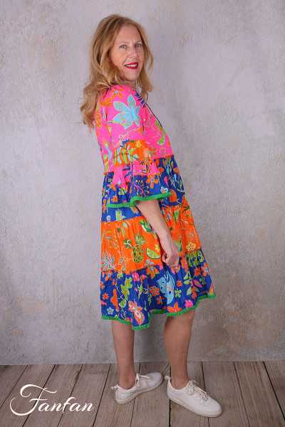 Orientique Robe Miraflores Frill sleeves Layers Mix