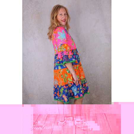Orientique Robe Miraflores Frill sleeves Layers Mix