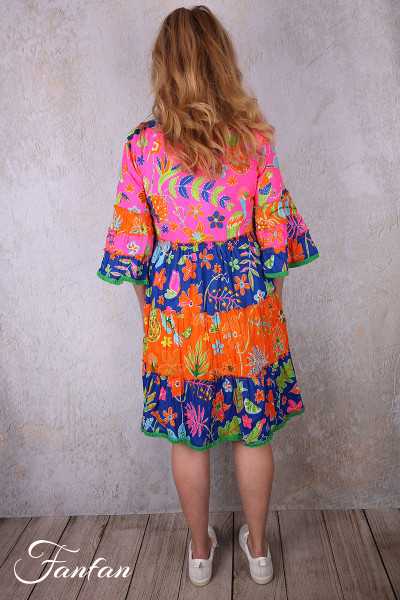 Orientique Robe Miraflores Frill sleeves Layers Mix