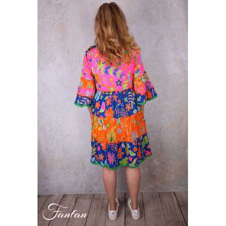 Orientique Robe Miraflores Frill sleeves Layers Mix