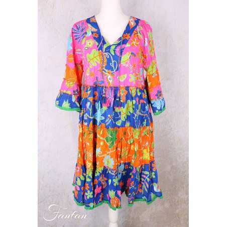 Orientique Robe Miraflores Frill sleeves Layers Mix