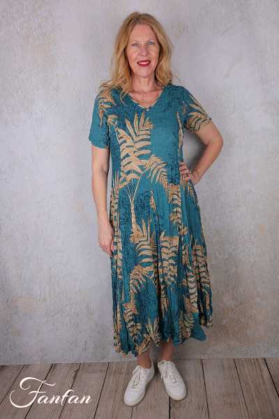 Orientique Robe Ponta Verde 40203 Godet manches courtes