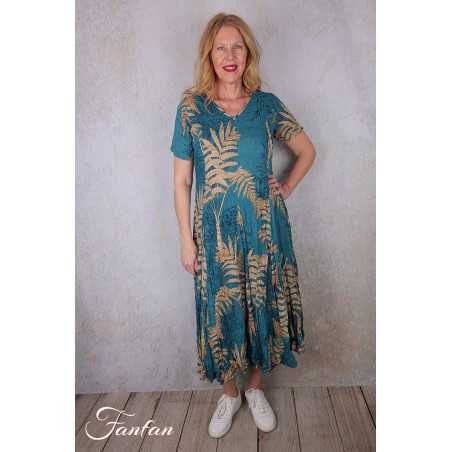 Orientique Robe Ponta Verde 40203 Godet manches courtes