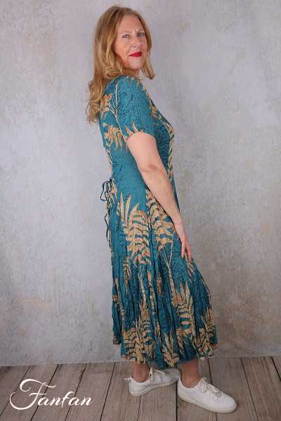 Orientique Robe Ponta Verde 40203 Godet manches courtes