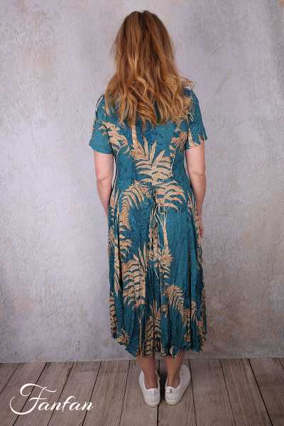 Orientique Robe Ponta Verde 40203 Godet manches courtes