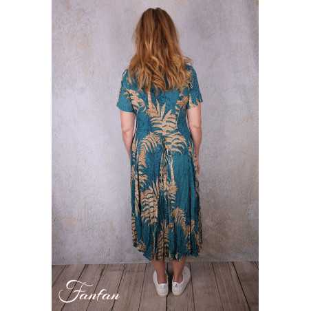 Orientique Robe Ponta Verde 40203 Godet manches courtes