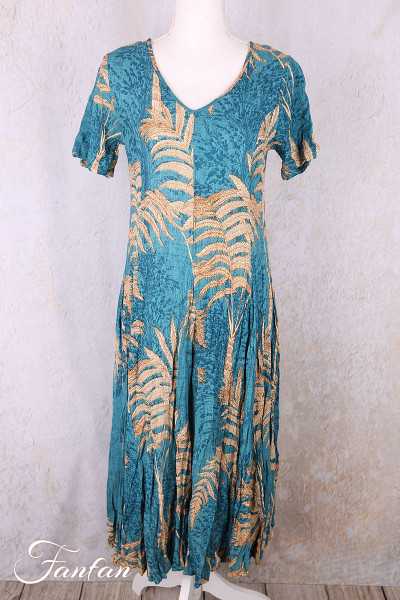 Orientique Robe Ponta Verde 40203 Godet manches courtes