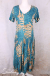 Orientique Robe Ponta Verde 40203 Godet manches courtes