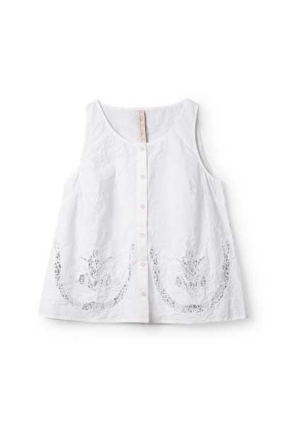 Ewa i Walla Top Laurel 33409 coton bio blanc